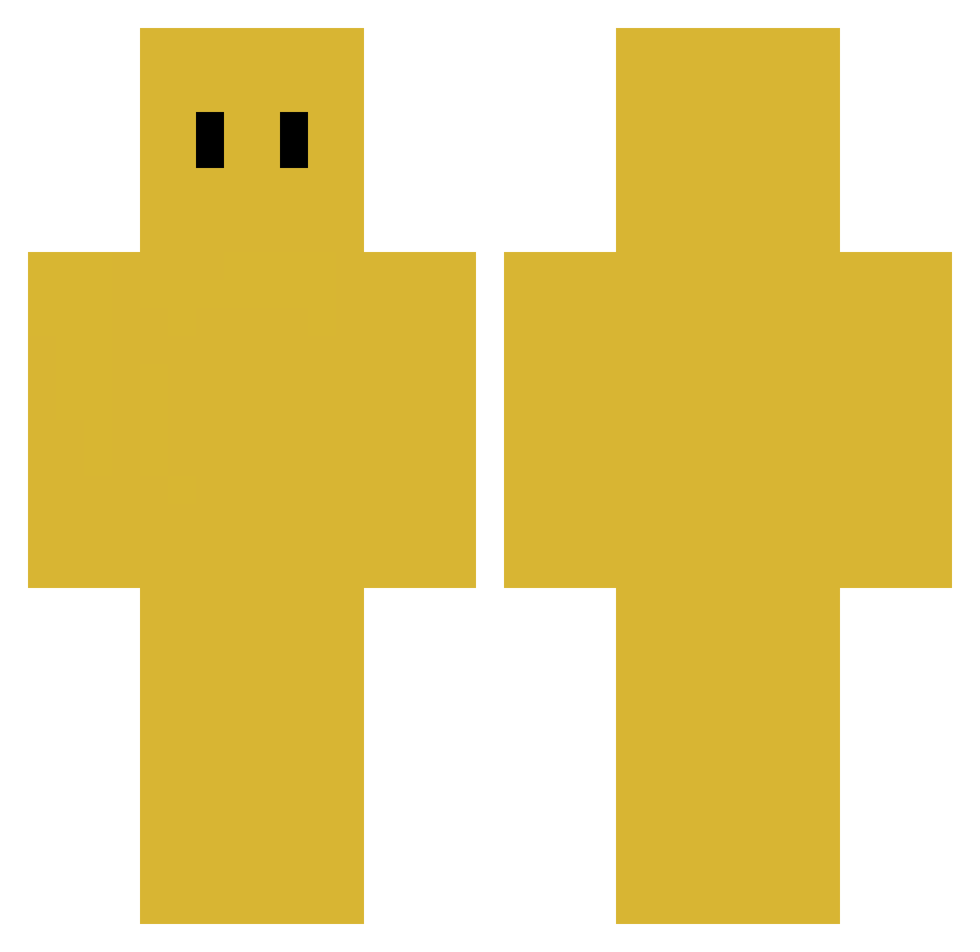 TW_Bitty Minecraft skin, front and back view