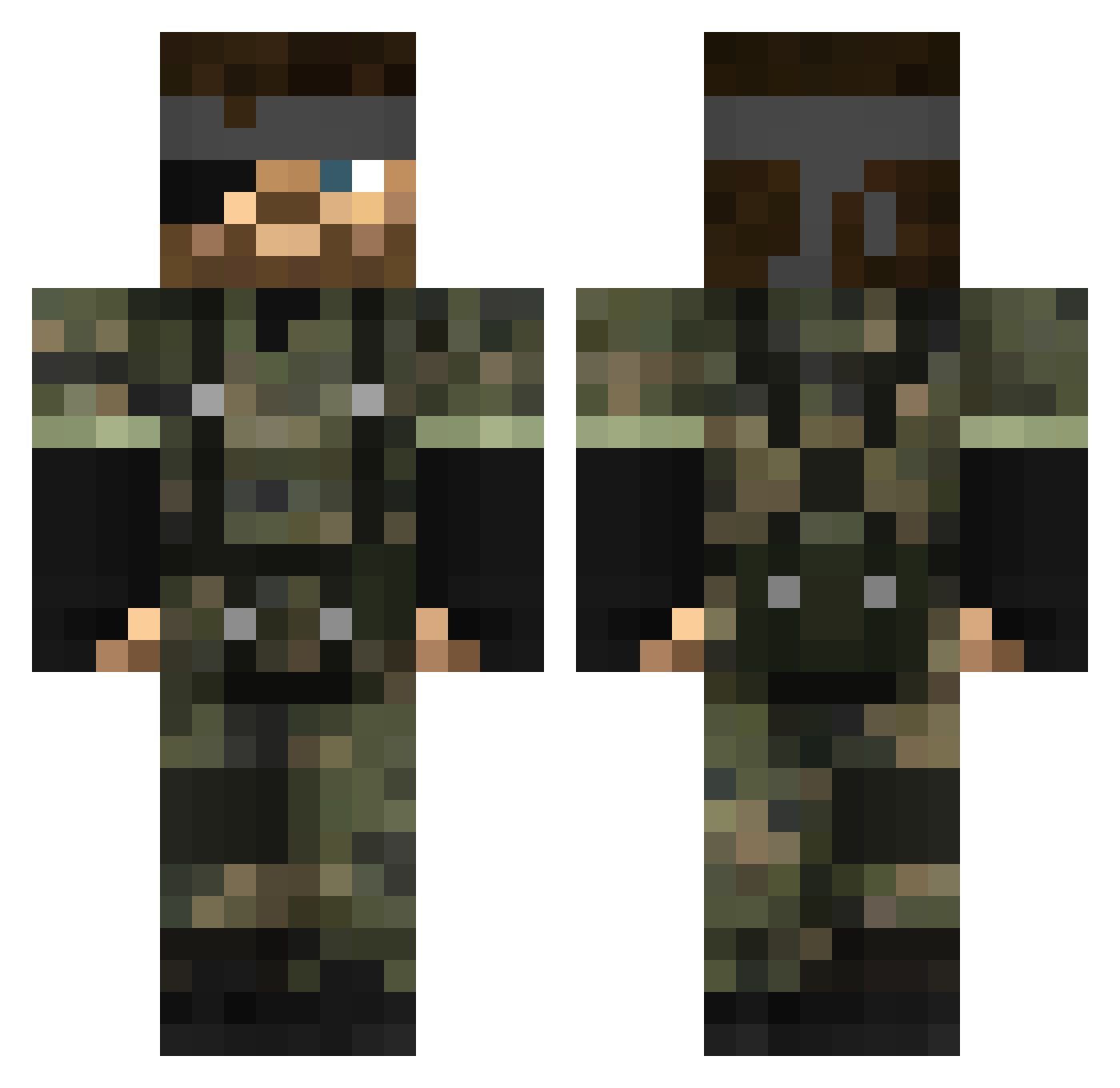 3op1 Minecraft skin, front and back view
