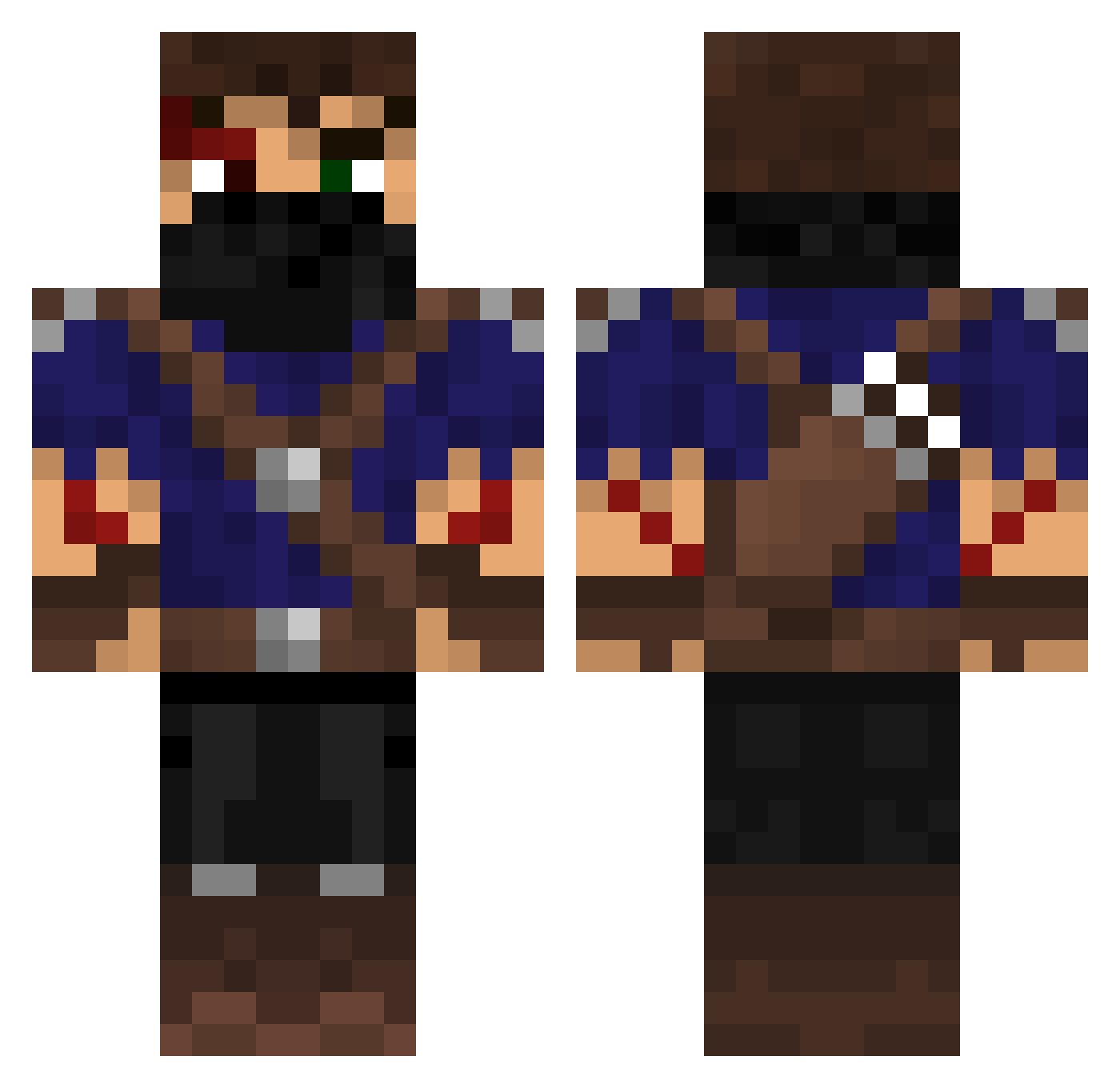 Emlyn Minecraft skin, front and back view