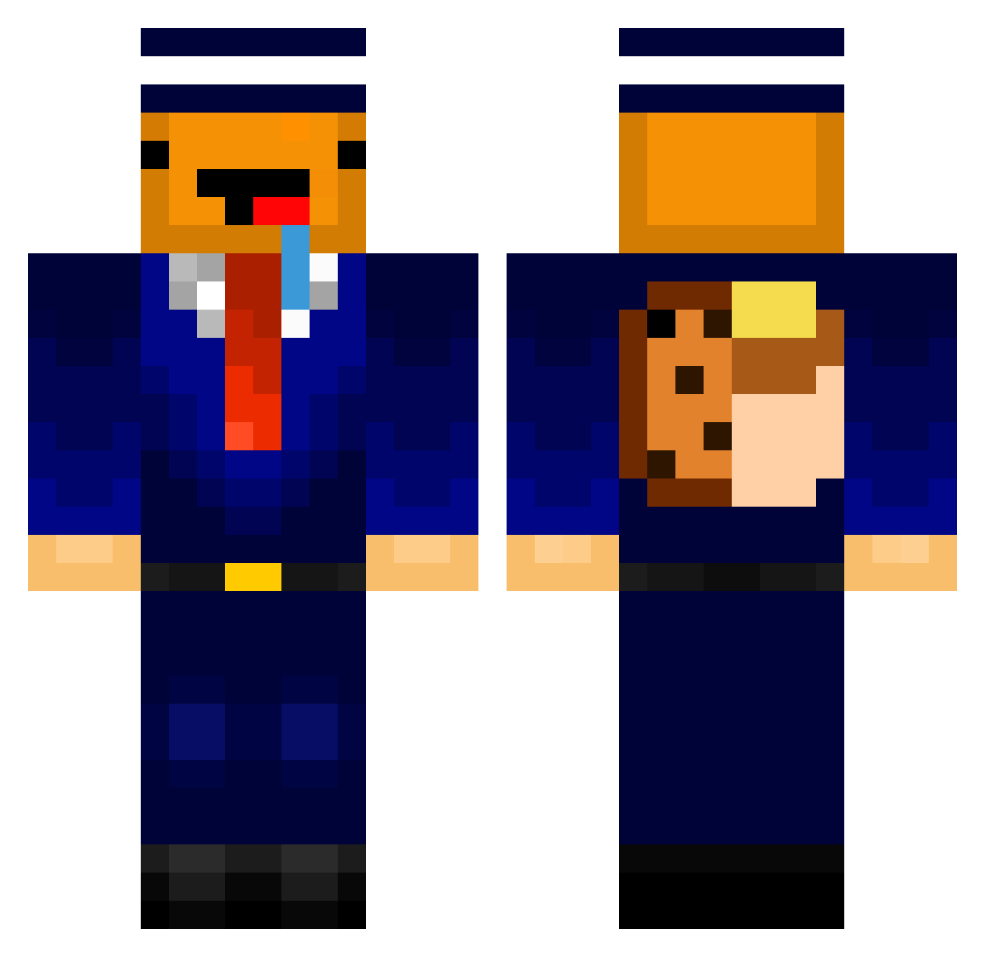 Noxi_tv Minecraft skin, front and back view