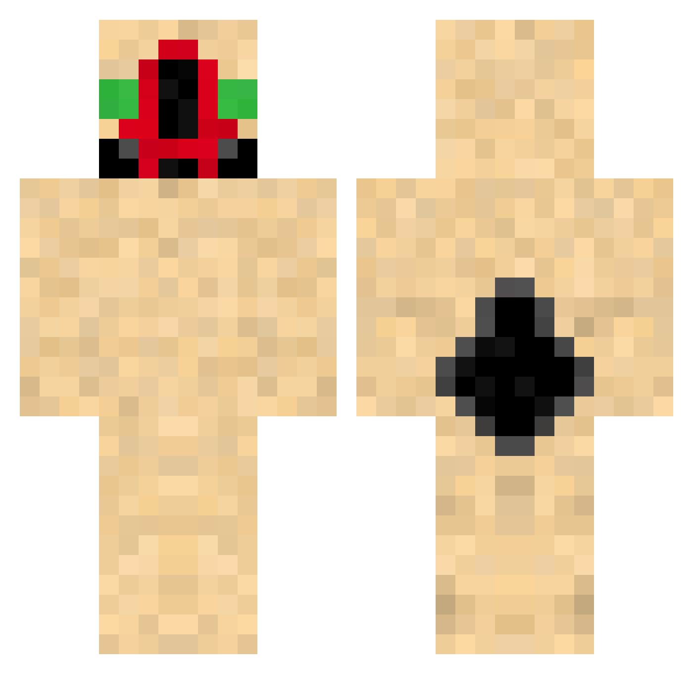 TimMlx Minecraft skin, front and back view