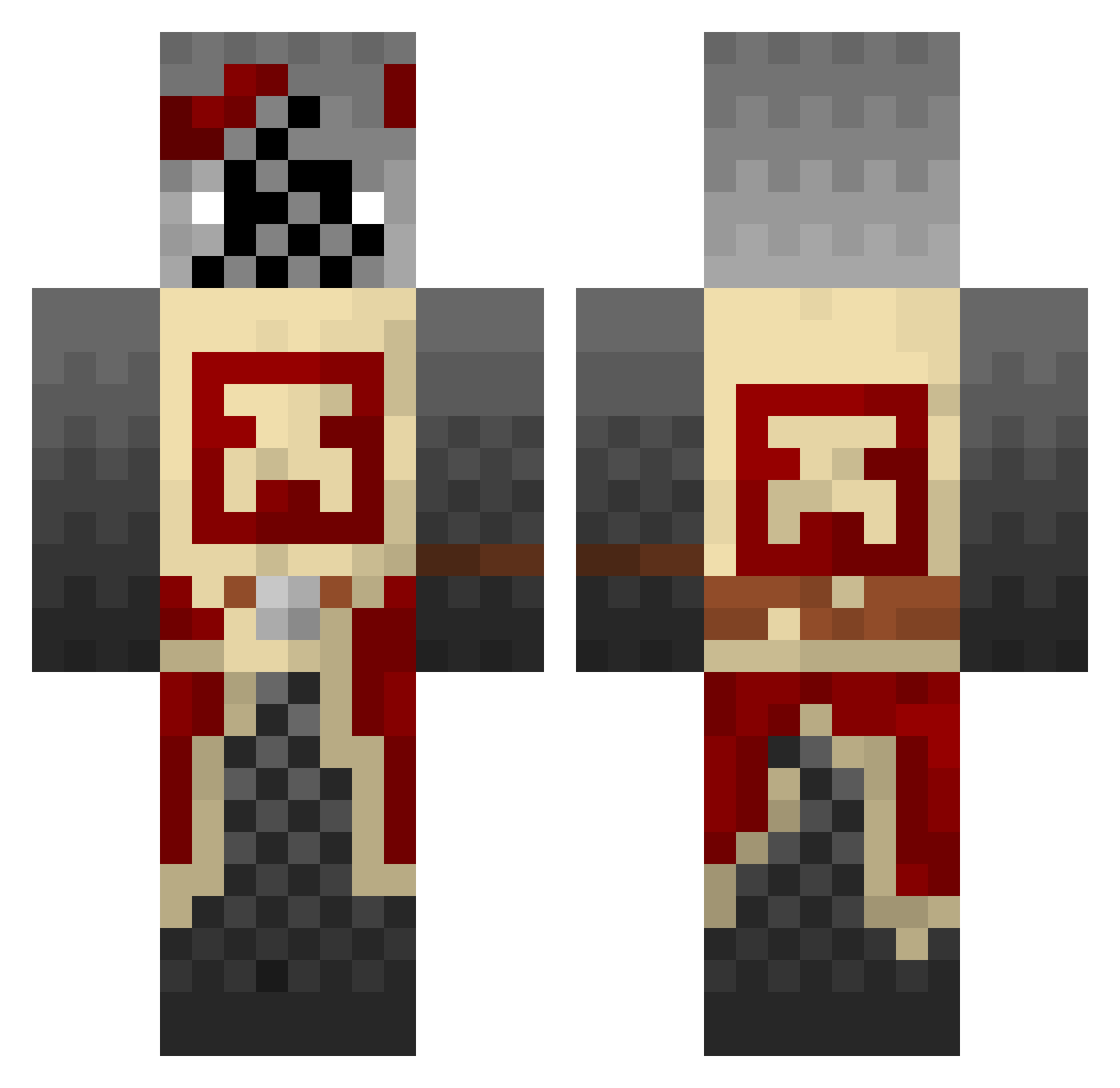Ptifrer Minecraft skin, front and back view