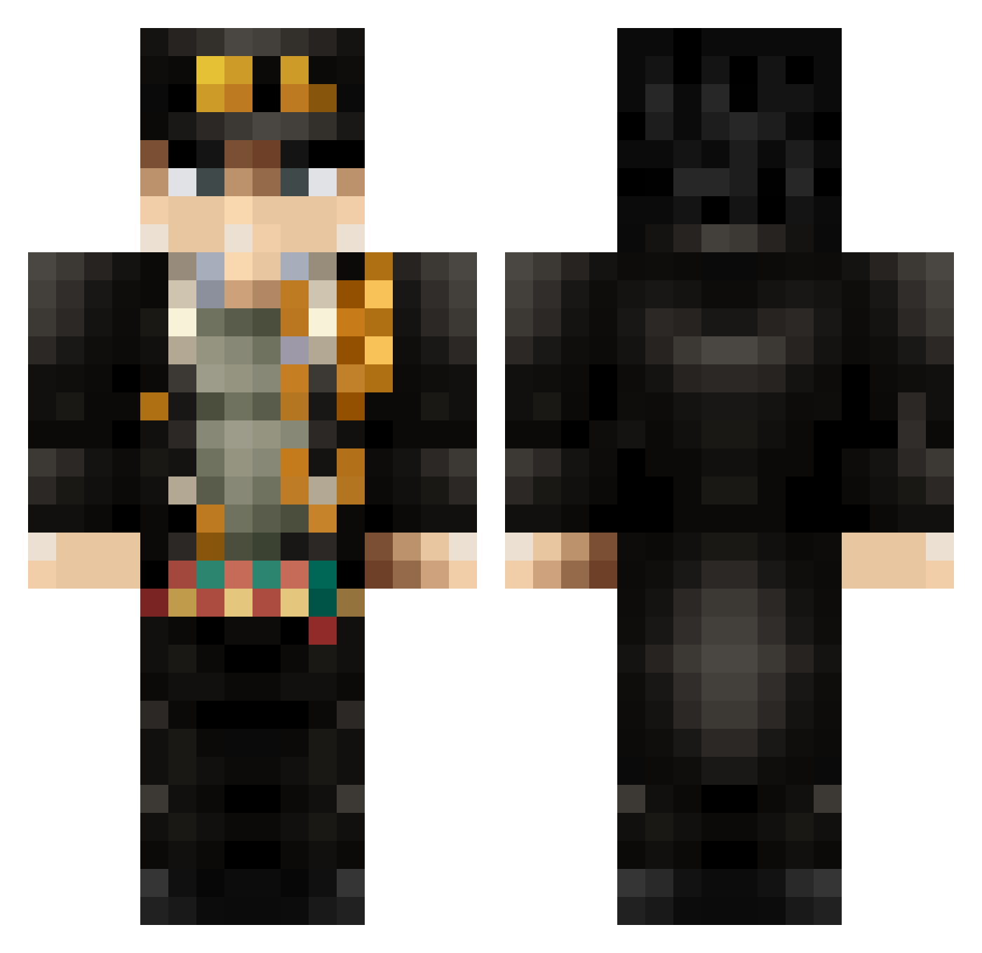 poister Minecraft skin, front and back view