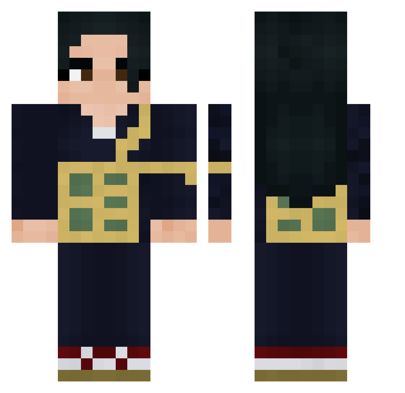 AruHaru923 Minecraft skin, front and back view