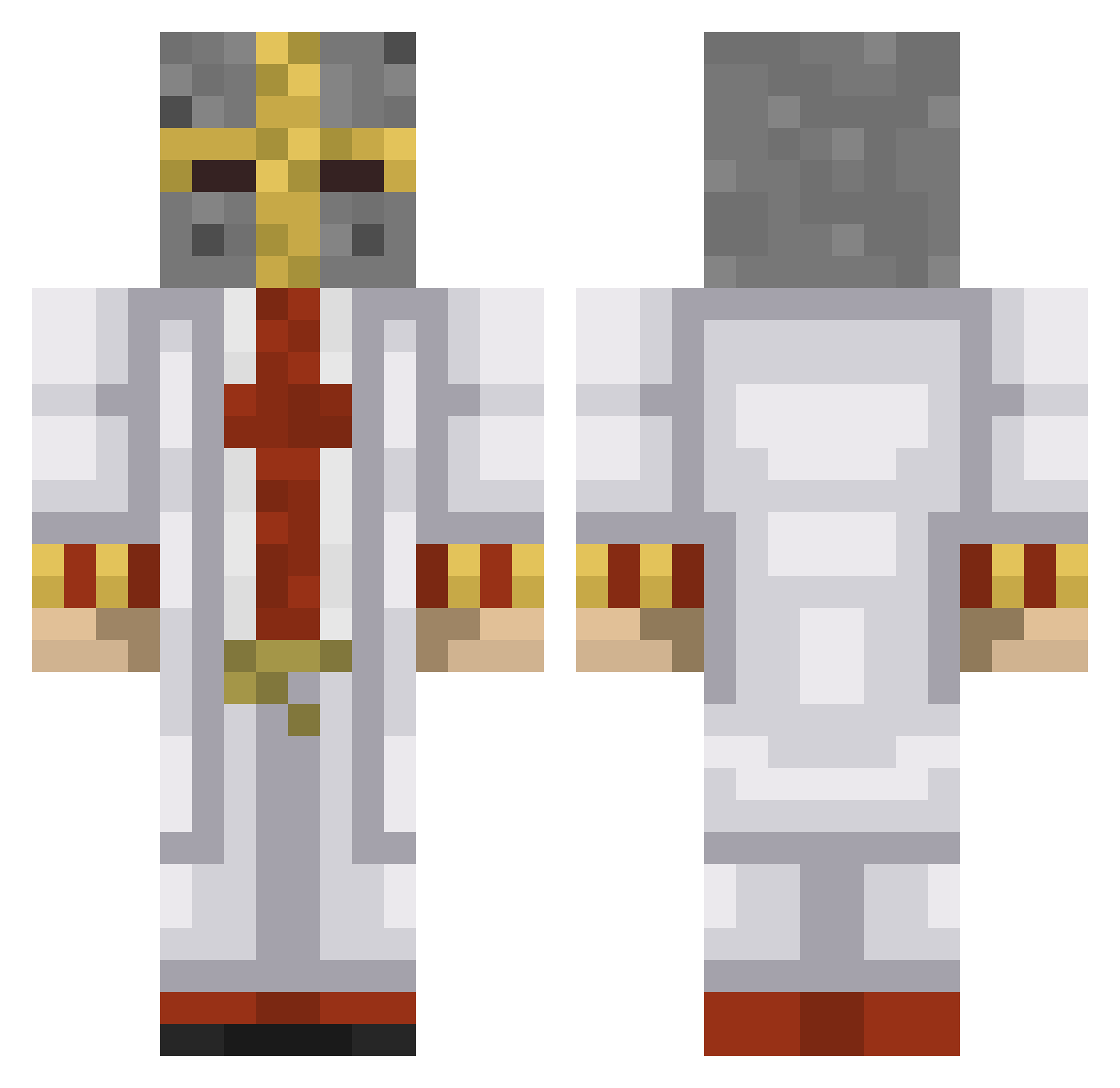 PoPpppp Minecraft skin, front and back view