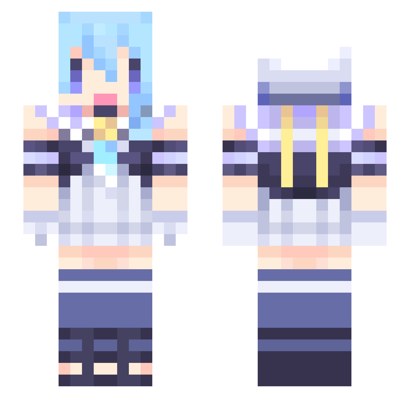 Ricesek Minecraft skin, front and back view