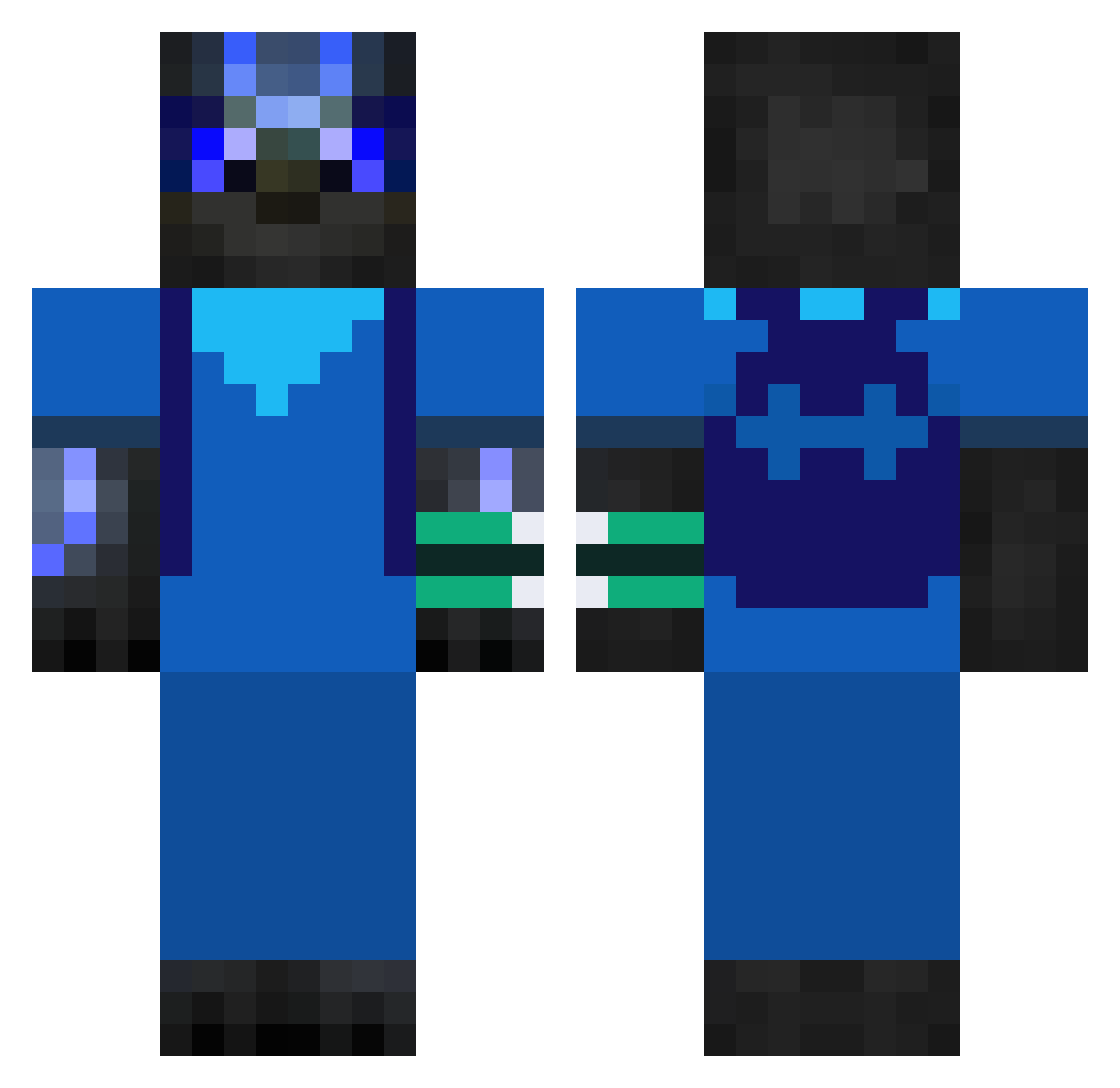 Dudewhereismycar Minecraft skin, front and back view