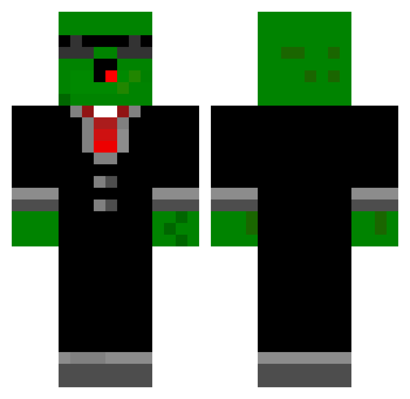 partymoss Minecraft skin, front and back view