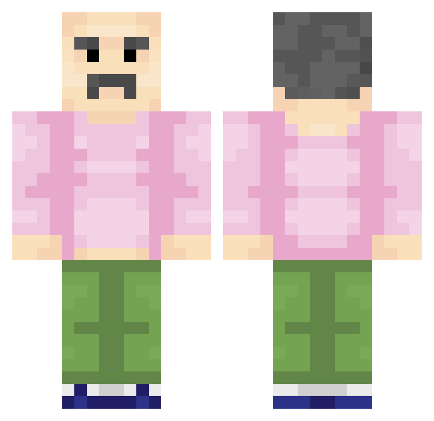 Varjo_ Minecraft skin, front and back view