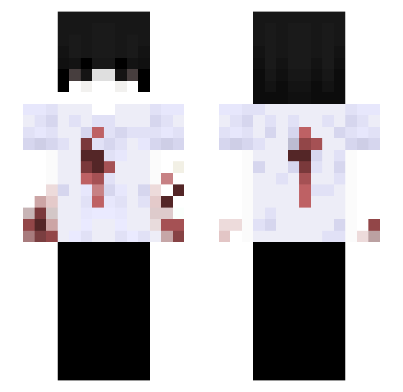 organisational Minecraft skin, front and back view