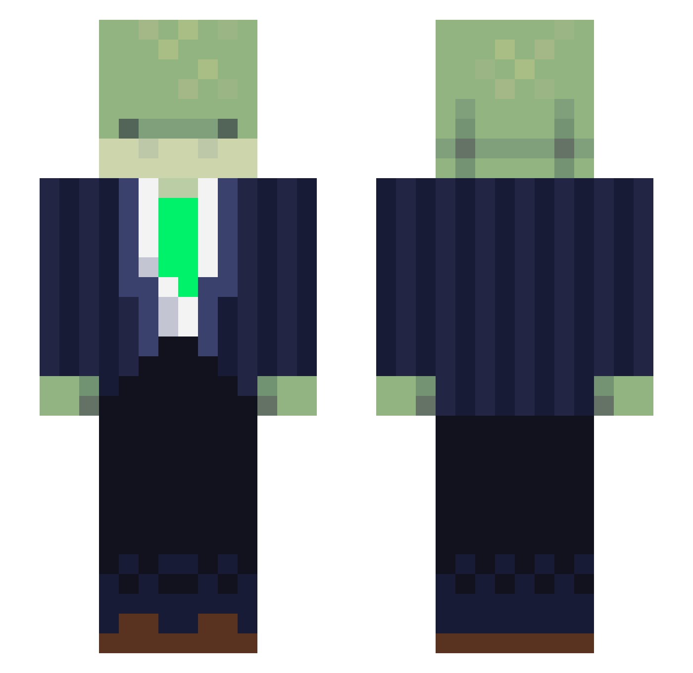 SnekBee Minecraft skin, front and back view