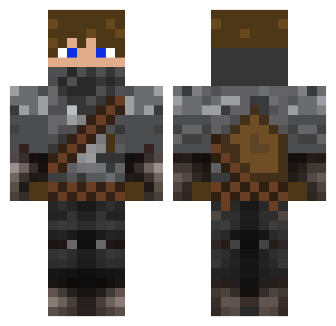 Timber Minecraft skin, front and back view