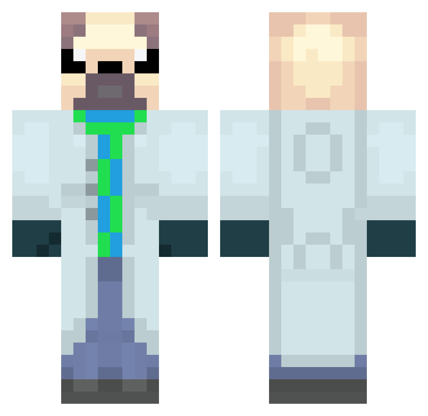 _mikser_ Minecraft skin, front and back view