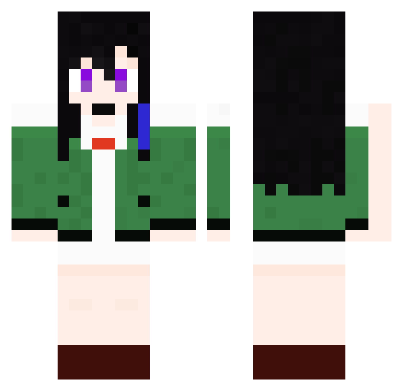 Rabbit369 Minecraft skin, front and back view