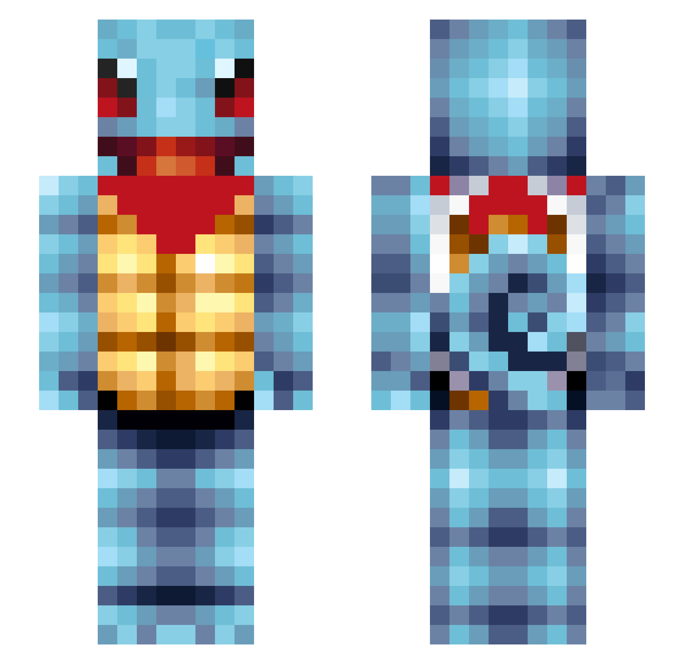 Vivda Minecraft skin, front and back view