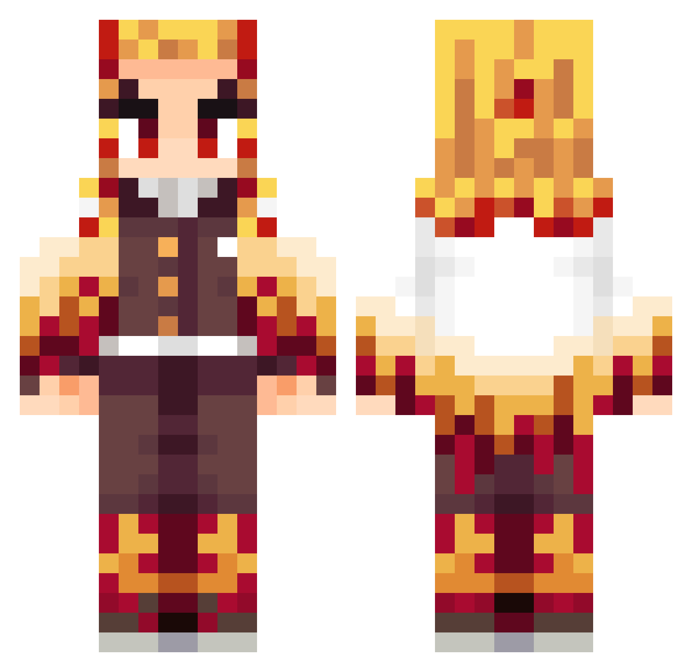 Creevish Minecraft skin, front and back view