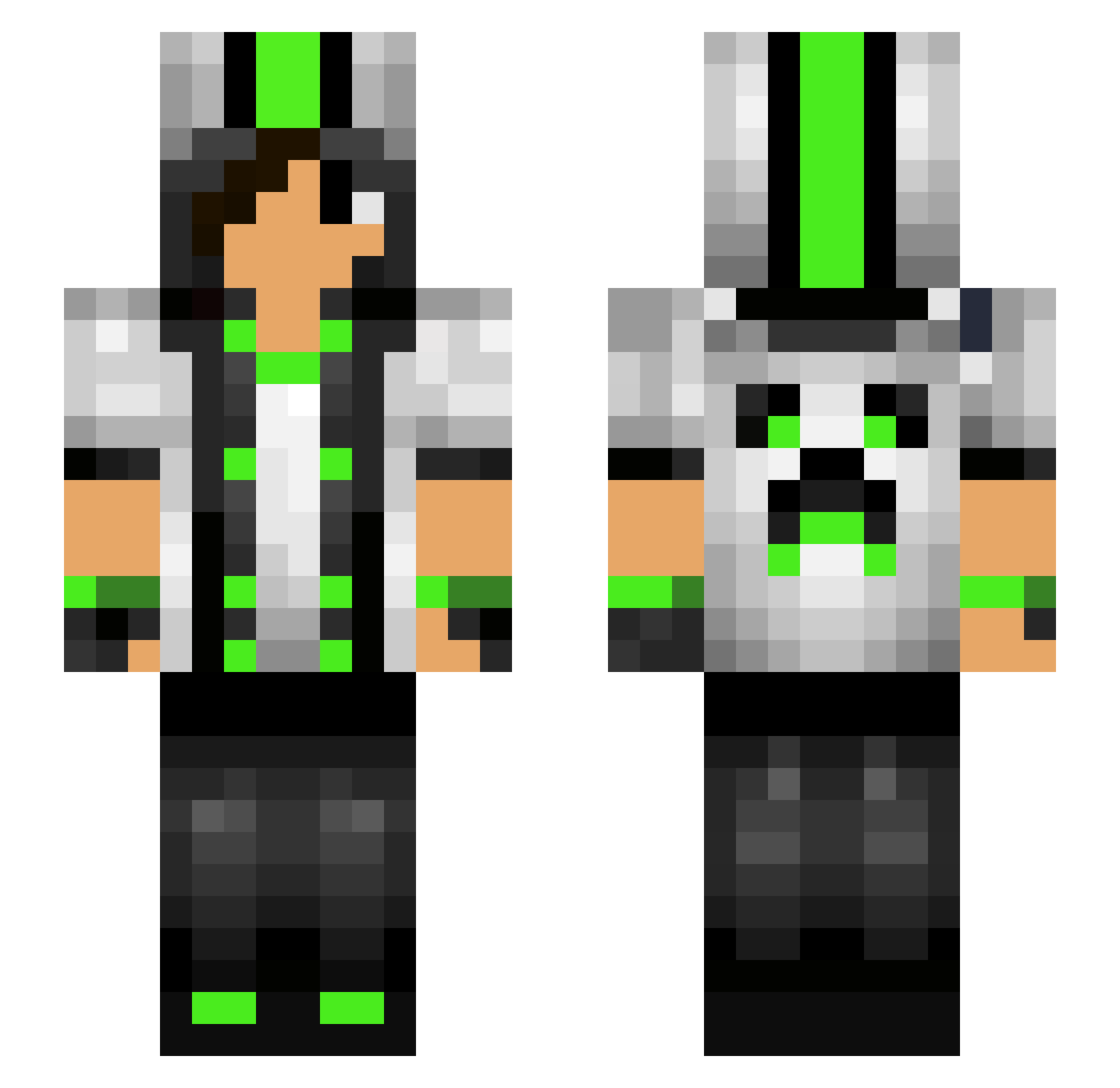 Foied Minecraft skin, front and back view
