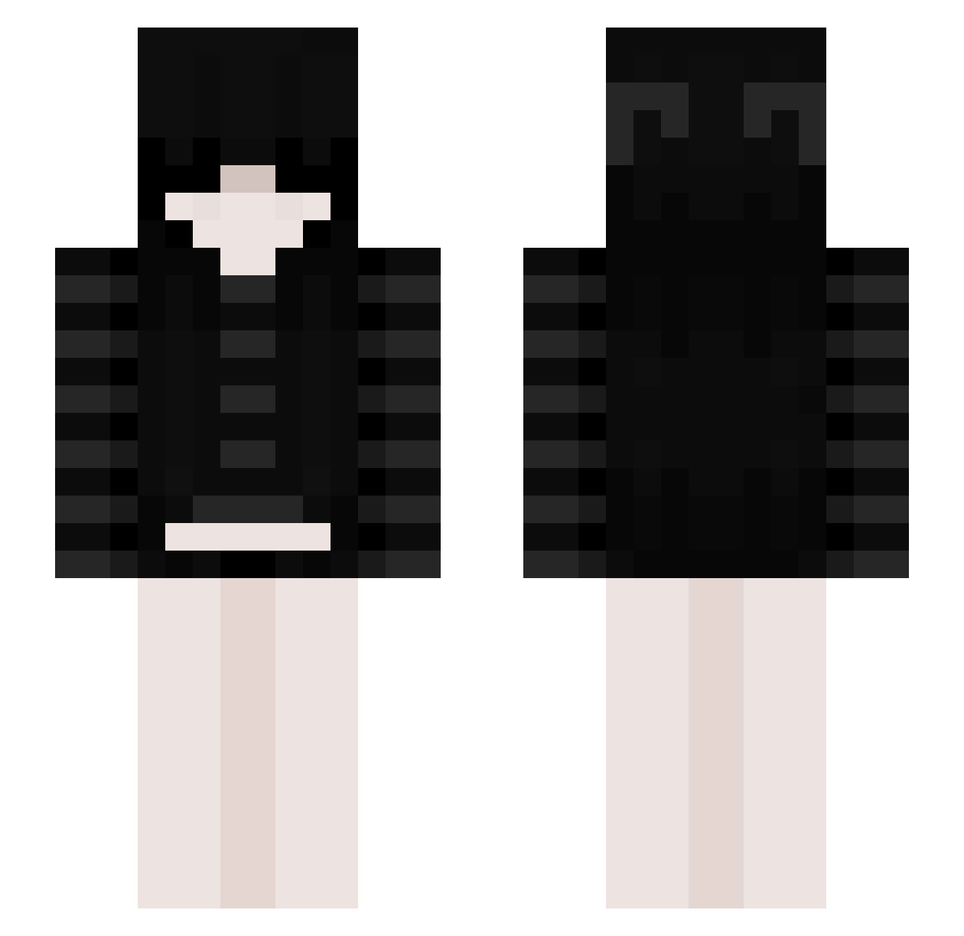 Zuzolex Minecraft skin, front and back view