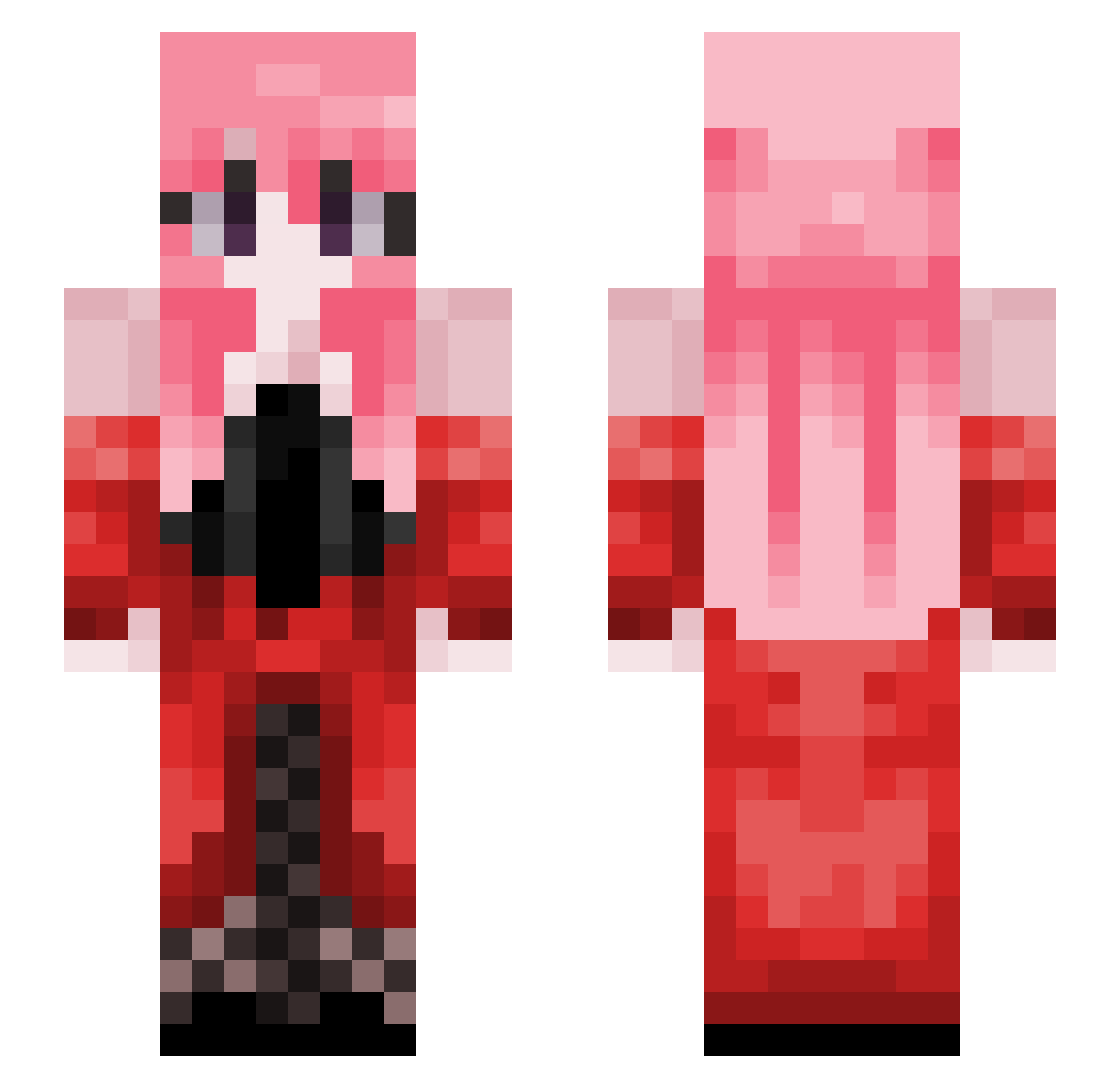 delectation Minecraft skin, front and back view