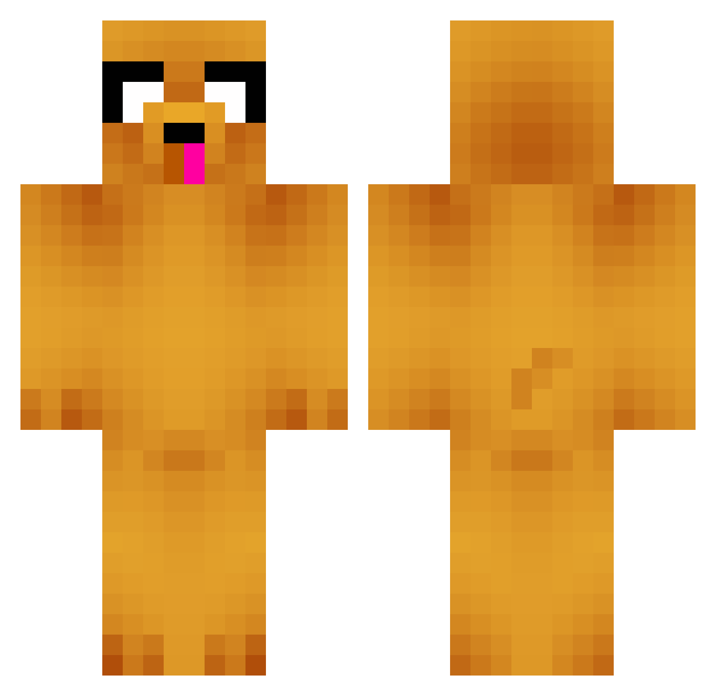 AnAngryTeddyBear Minecraft skin, front and back view