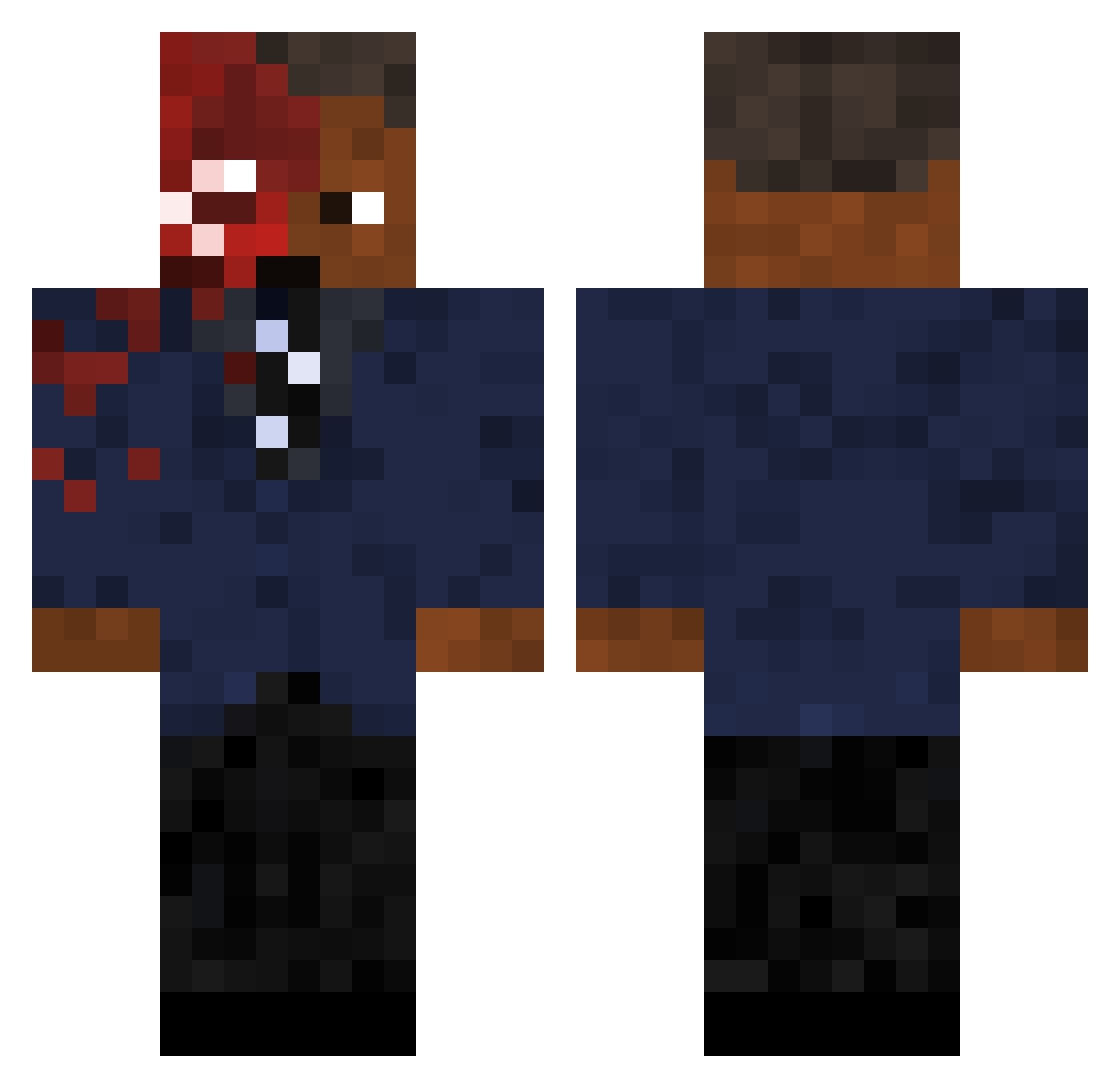 malachie Minecraft skin, front and back view