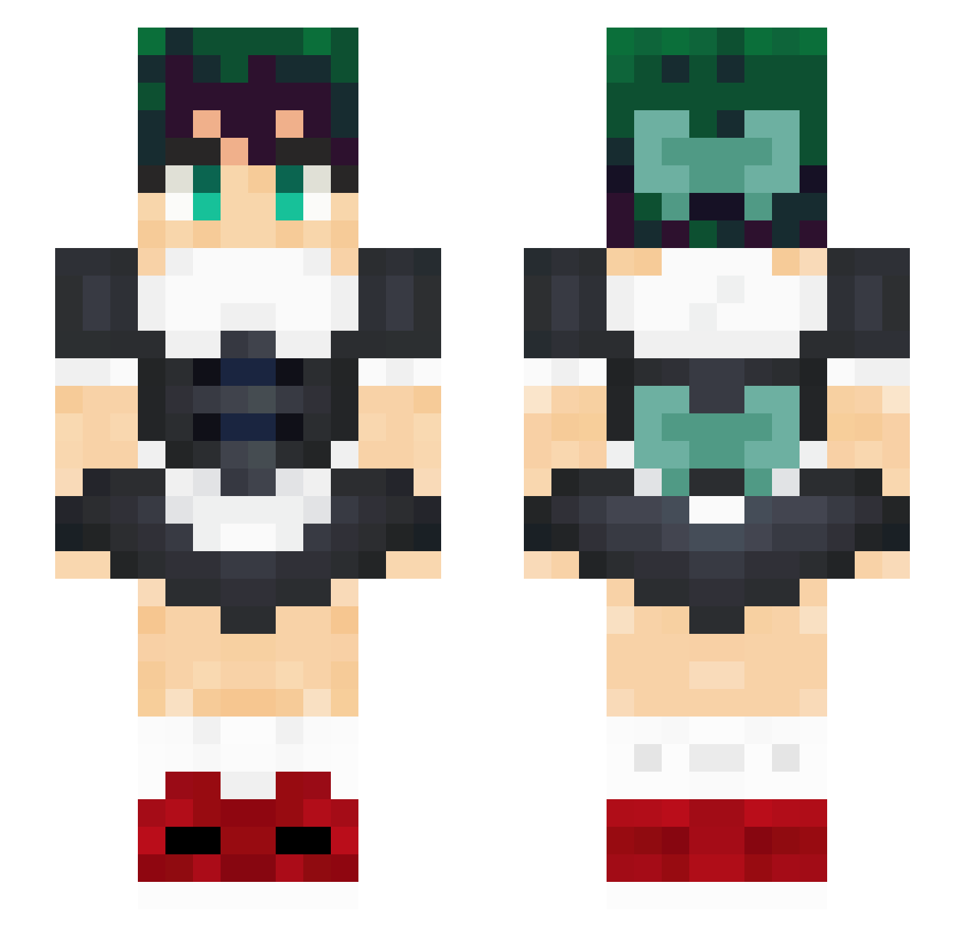 _pibyglitch Minecraft skin, front and back view
