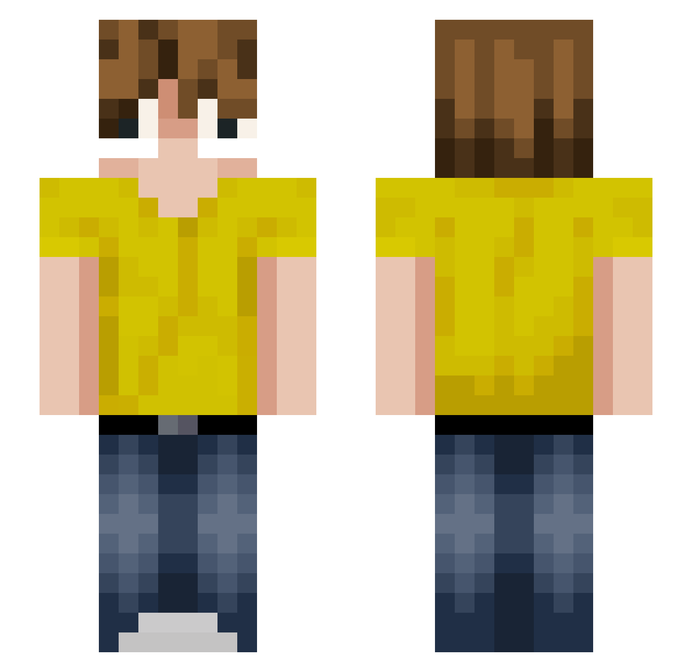 Tuveq Minecraft skin, front and back view