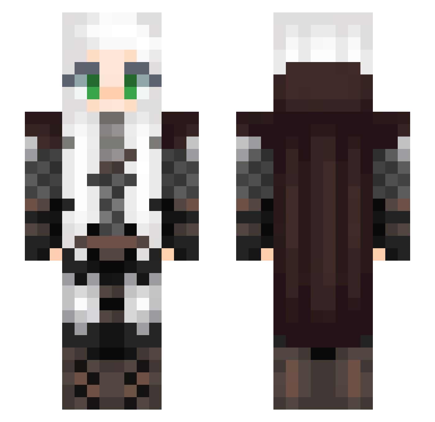 merishall Minecraft skin, front and back view