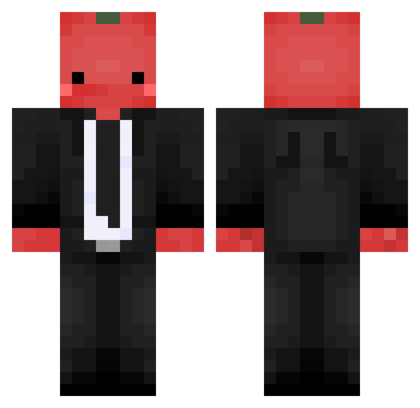 Seboune Minecraft skin, front and back view