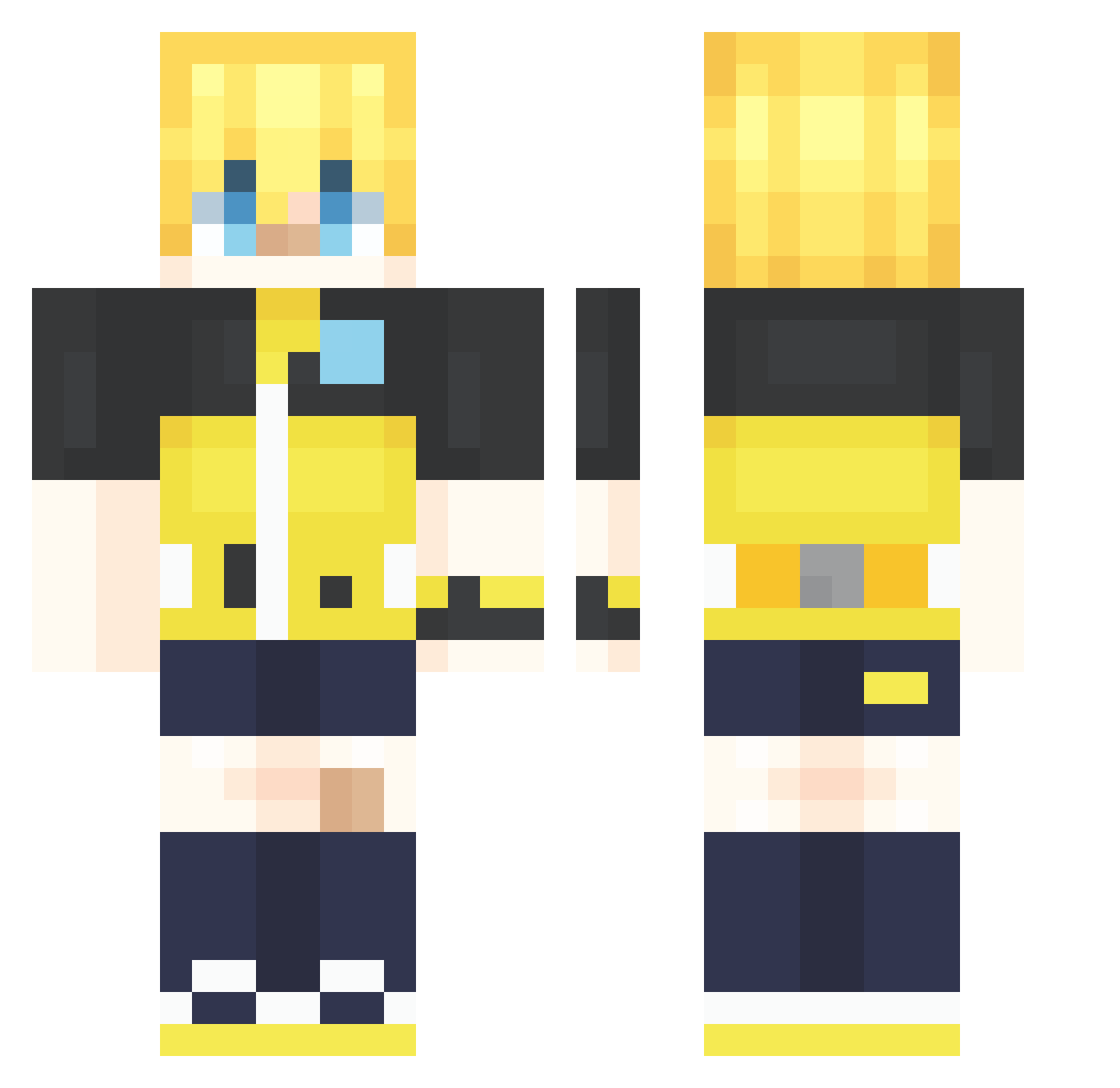 toyplush Minecraft skin, front and back view