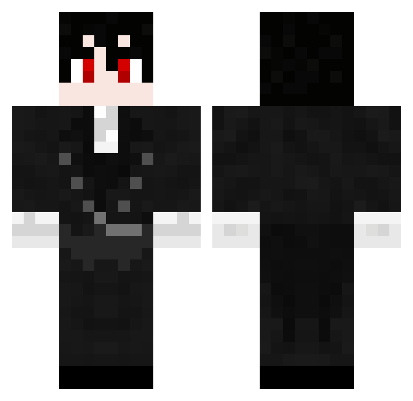 Realthorn Minecraft skin, front and back view