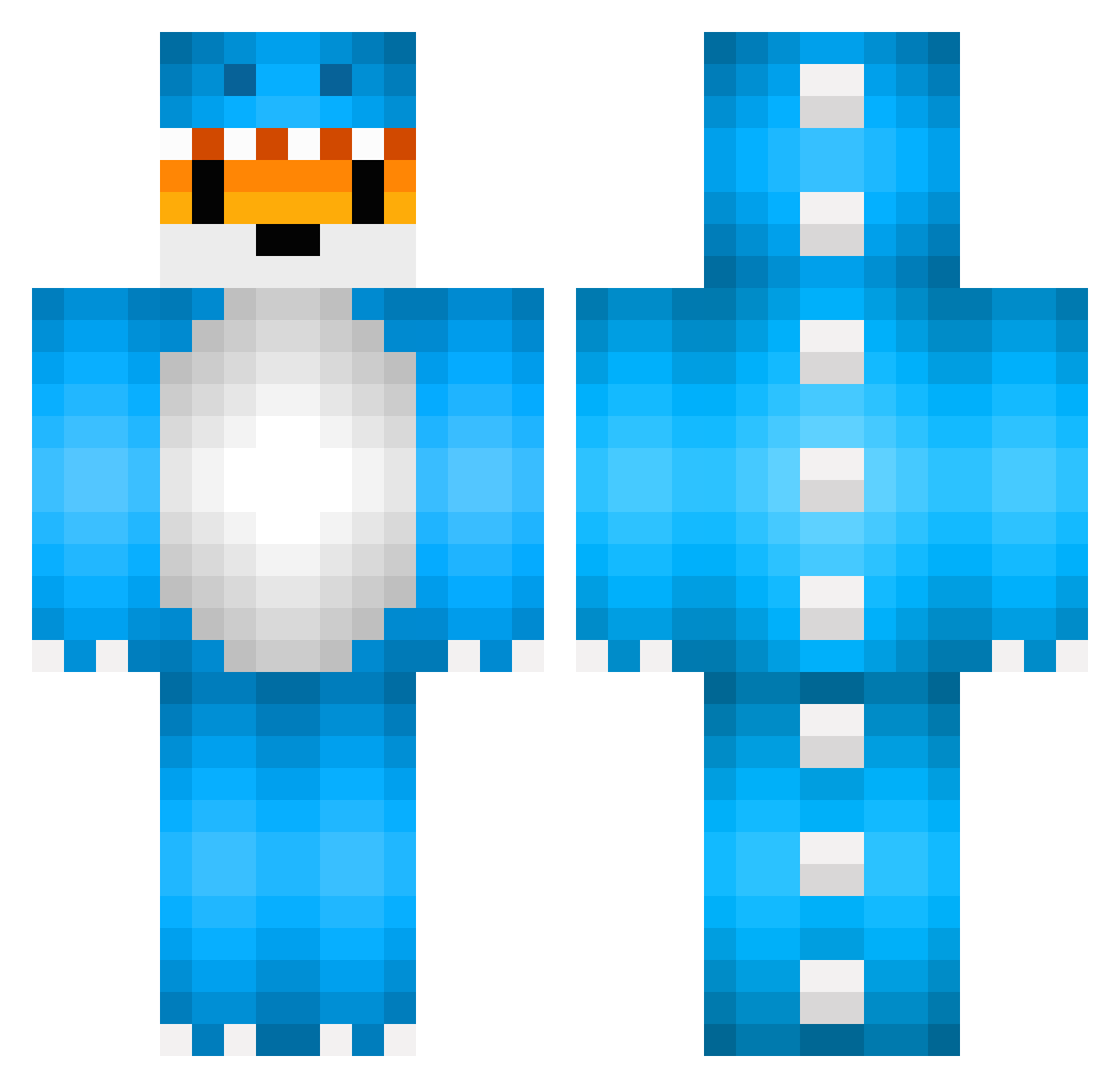 xxxxxxxxx090 Minecraft skin, front and back view