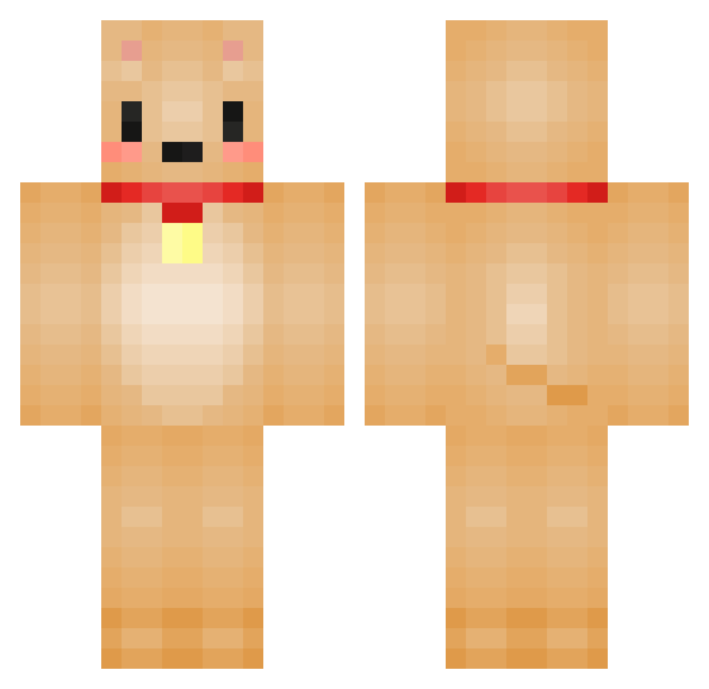 ajlev Minecraft skin, front and back view