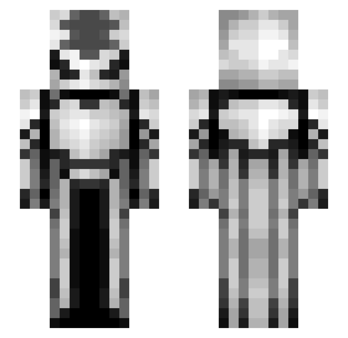 Reptilectric2008 Minecraft skin, front and back view