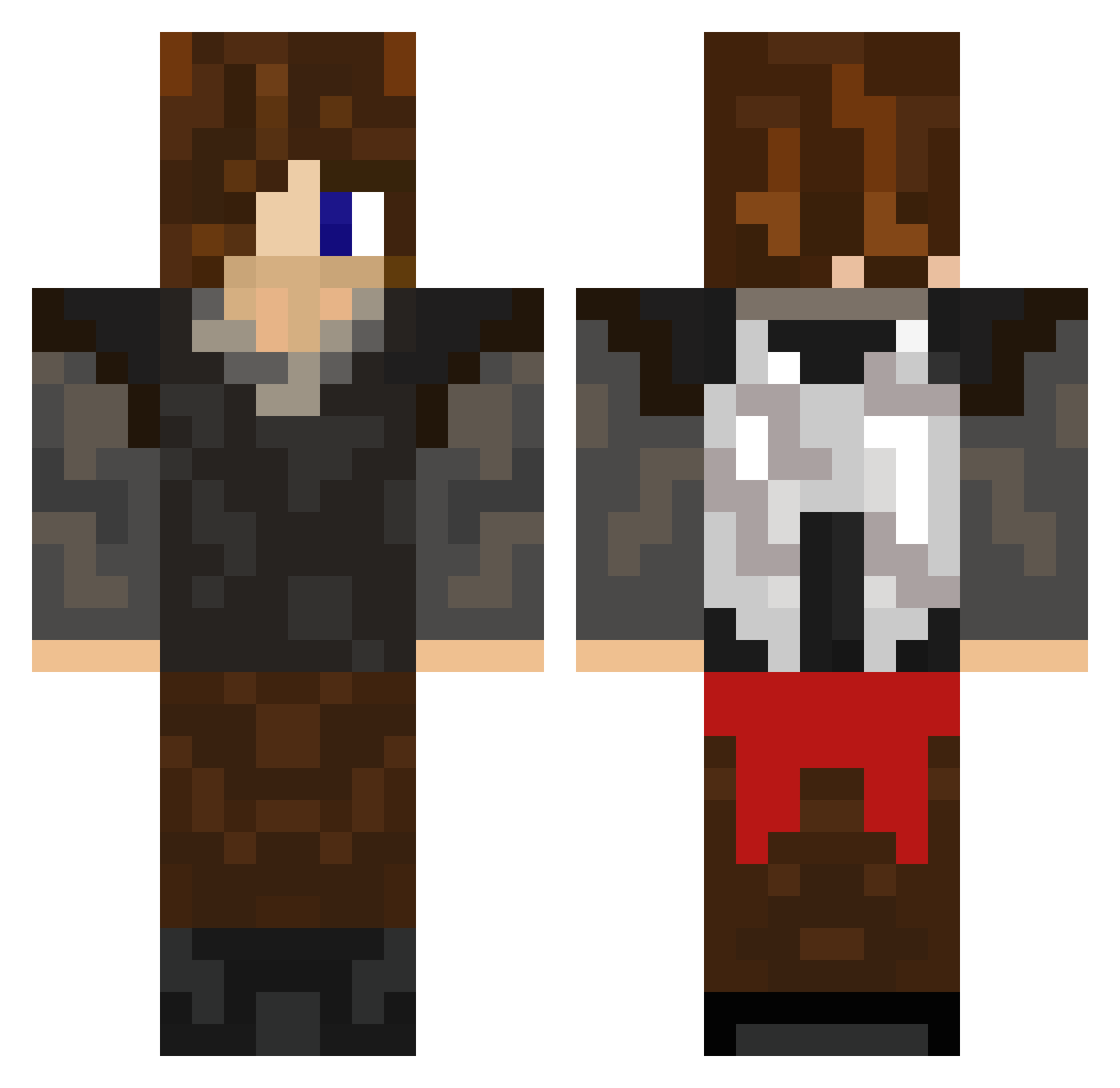 Writing Minecraft skin, front and back view