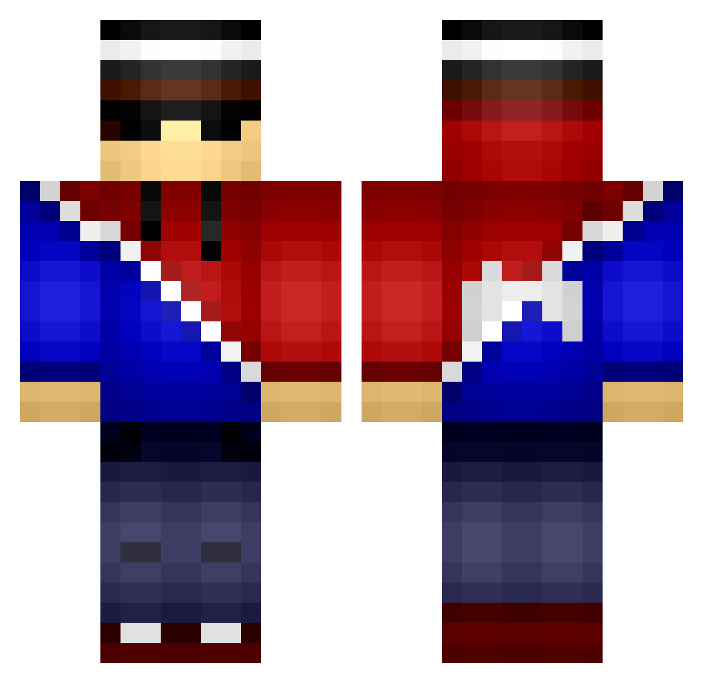 Fatalize Minecraft skin, front and back view
