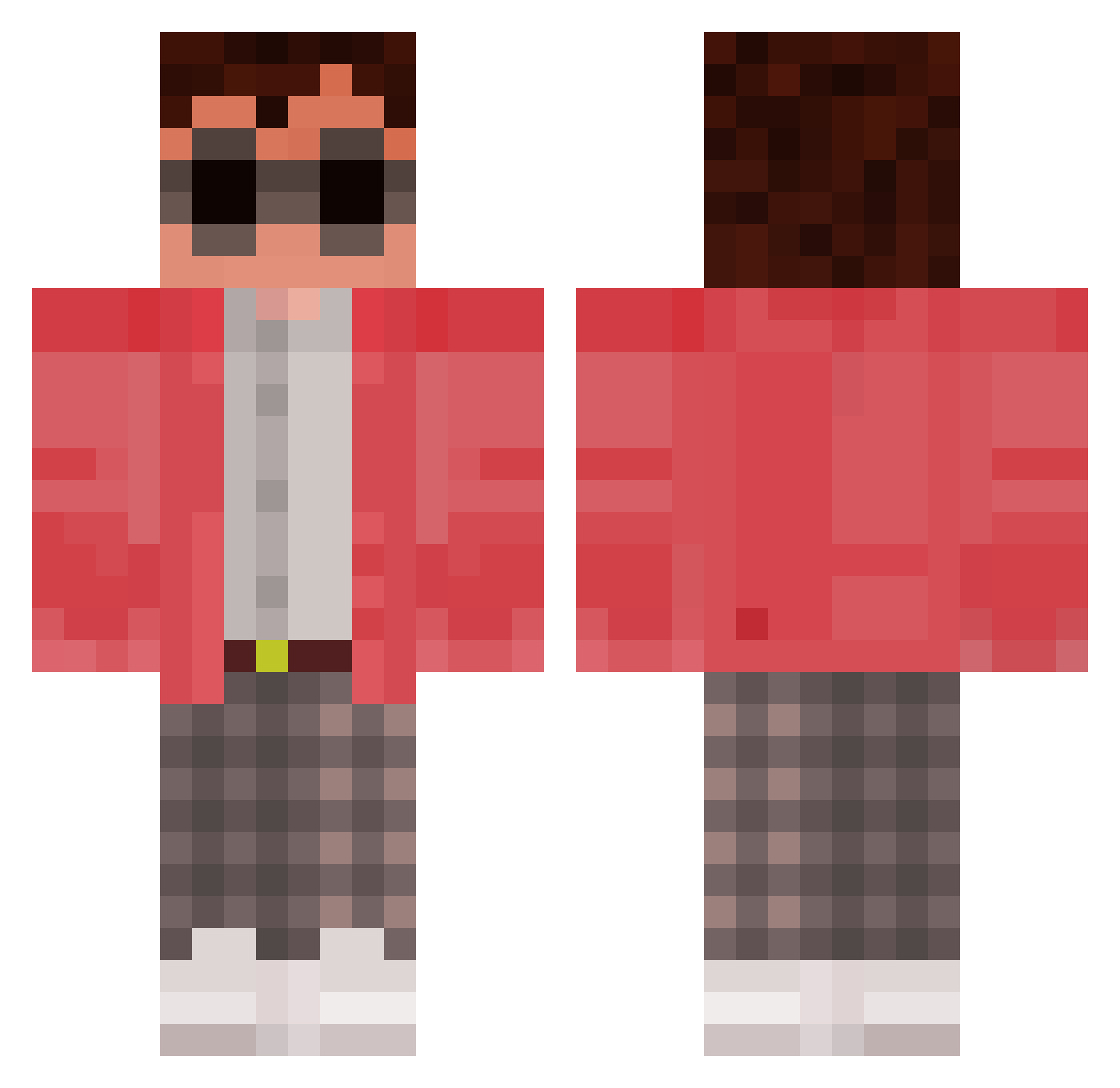 dafoet Minecraft skin, front and back view