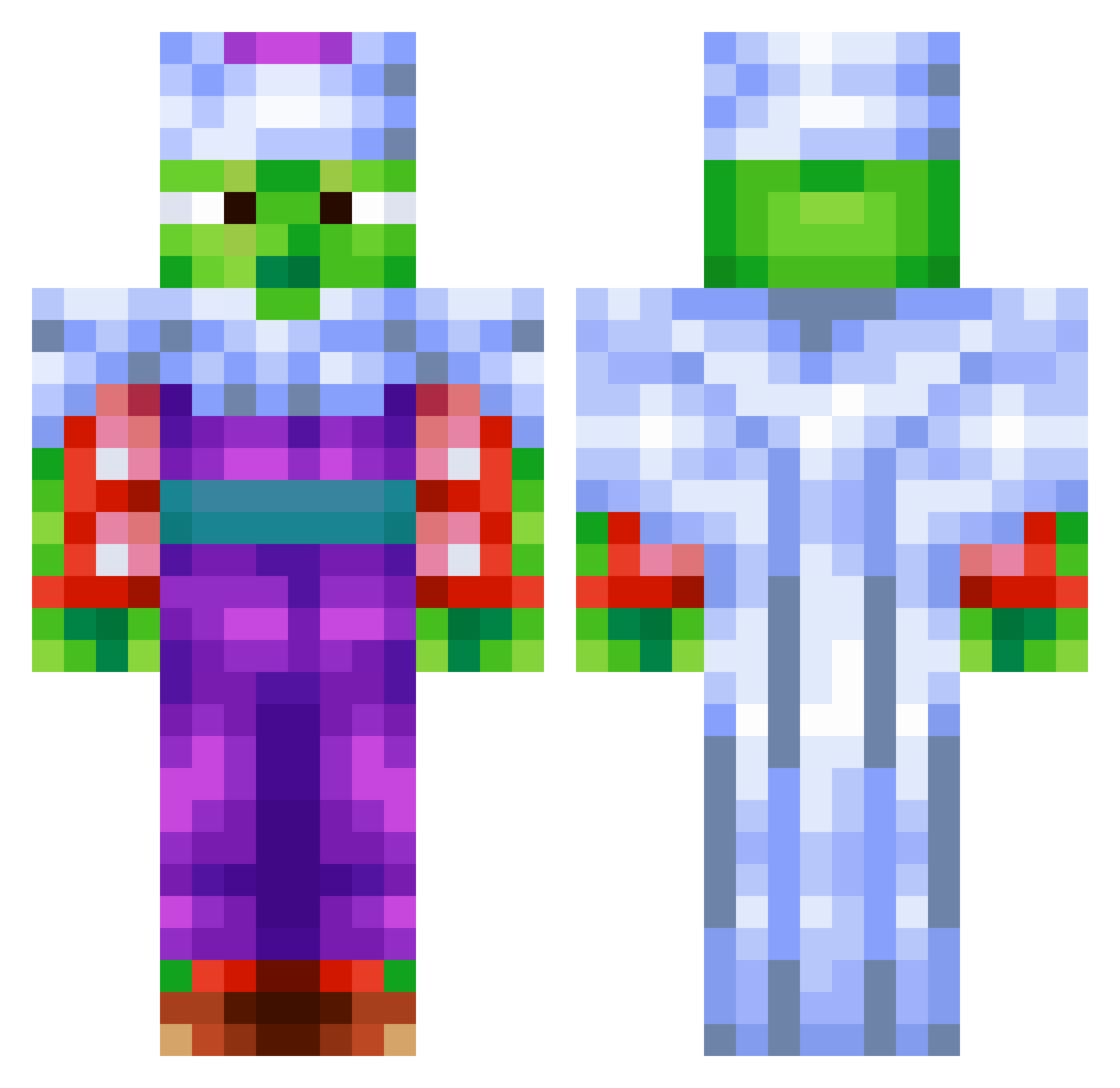 Sapieentia Minecraft skin, front and back view