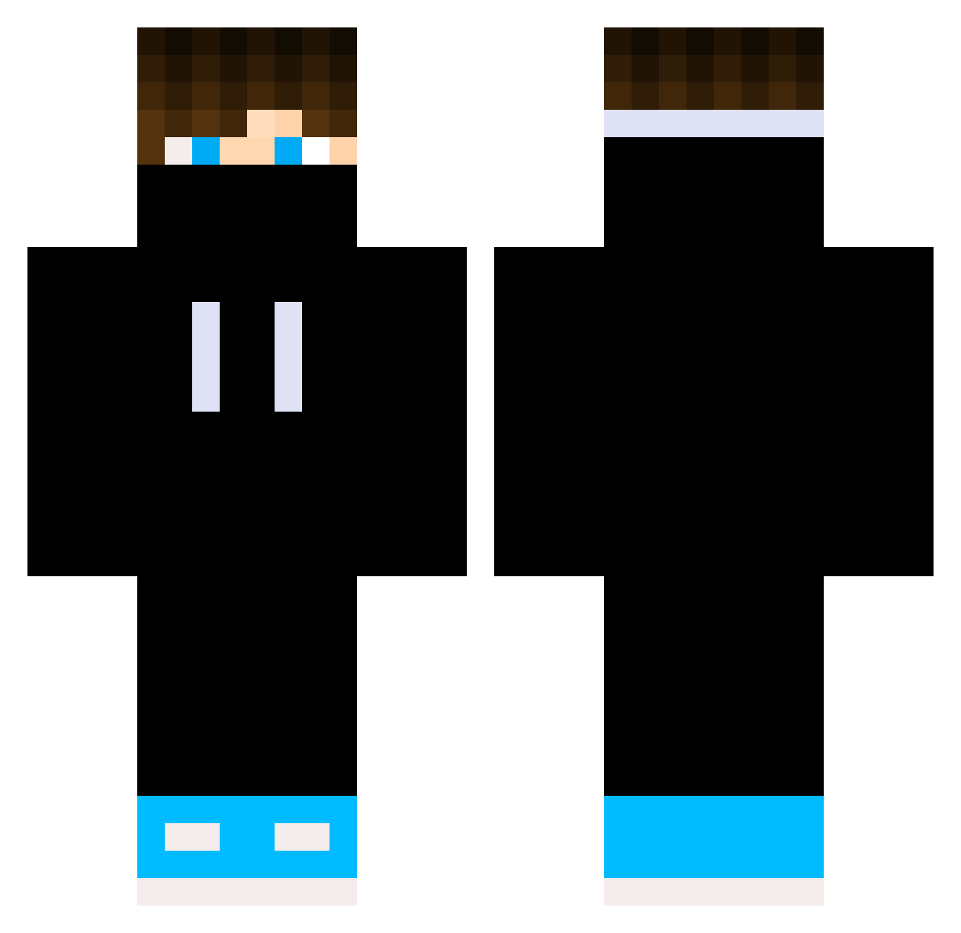 YAZAMA Minecraft skin, front and back view