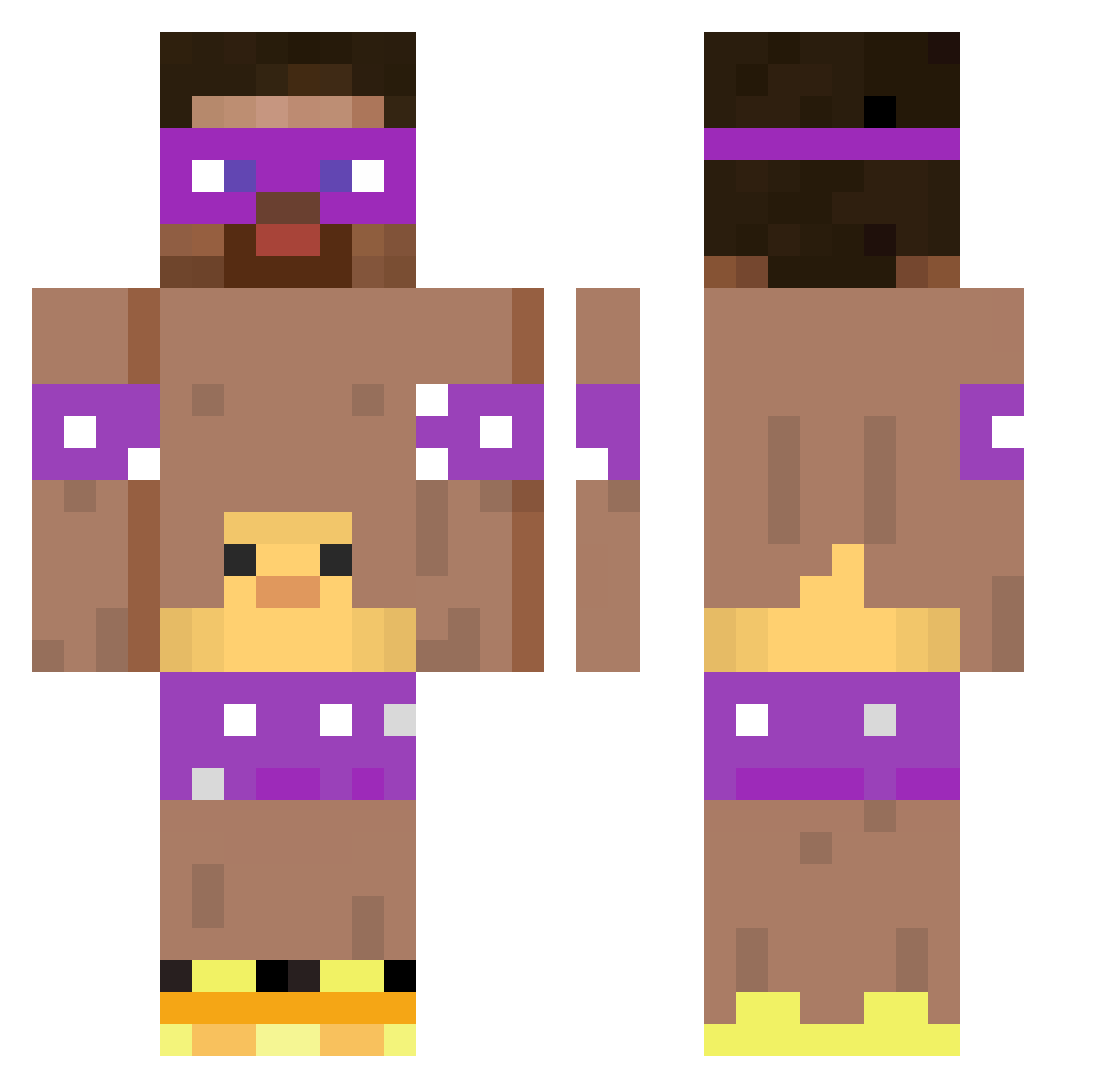 skittle999 Minecraft skin, front and back view