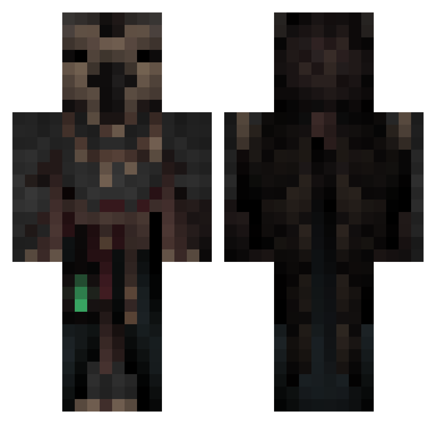 GrizzleBurp Minecraft skin, front and back view
