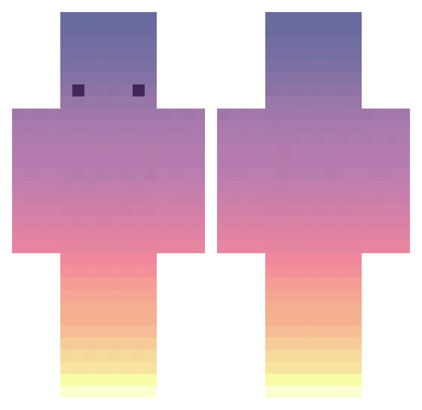 remotre Minecraft skin, front and back view