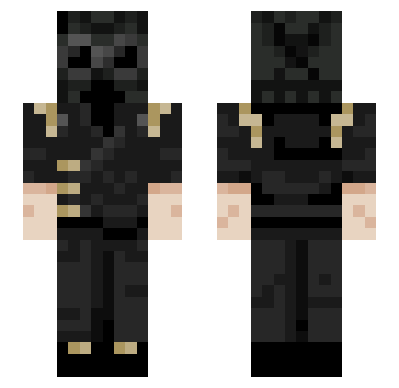 Cup1dR0se Minecraft skin, front and back view