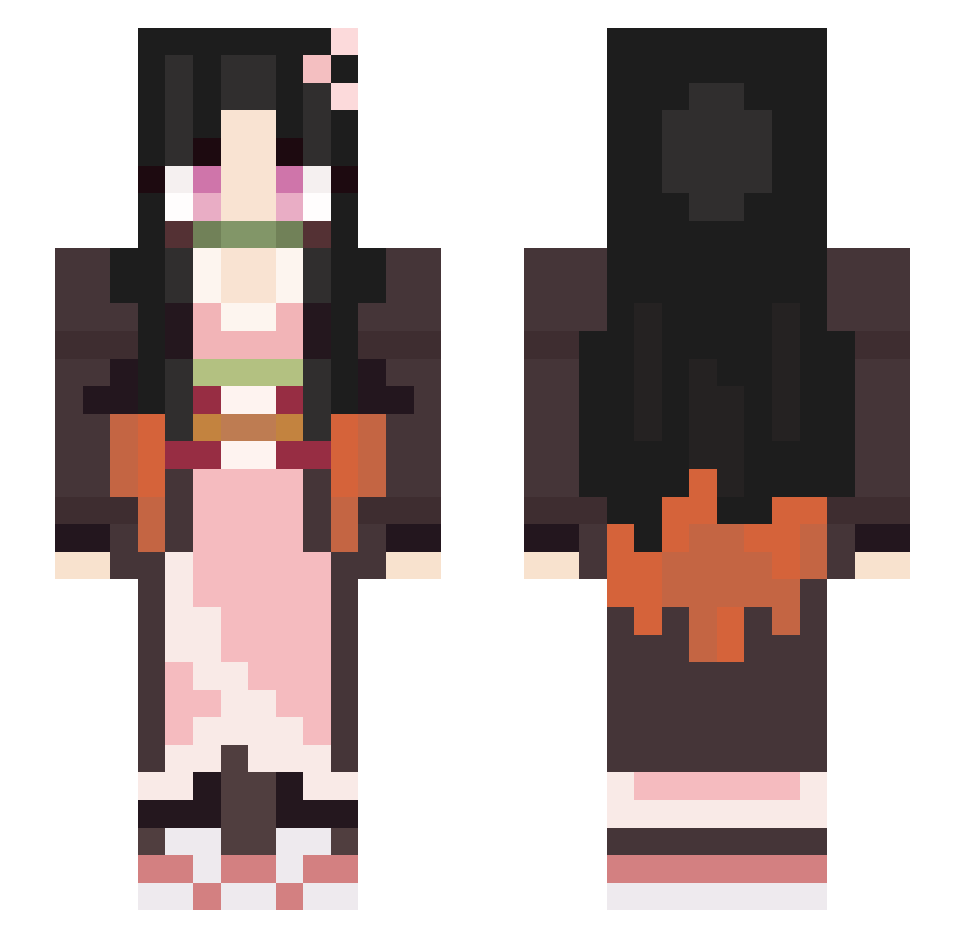 MysticCrafter1 Minecraft skin, front and back view