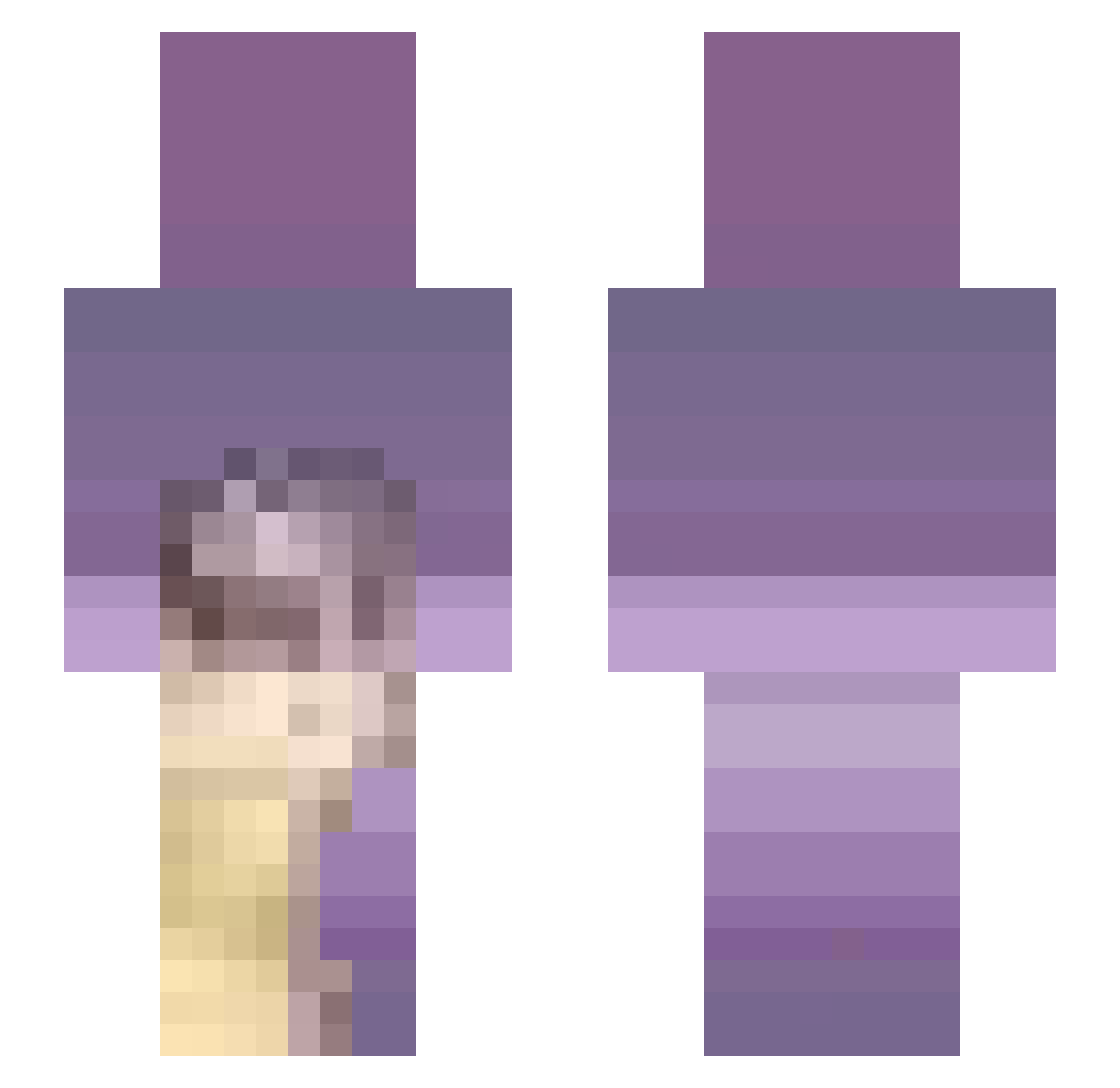Yc_21 Minecraft skin, front and back view
