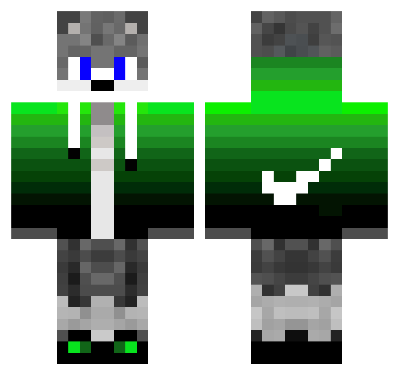 lucky__noob Minecraft skin, front and back view