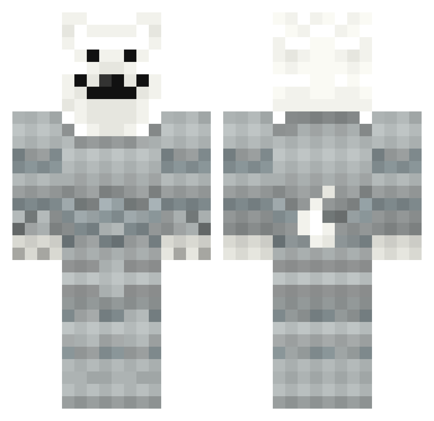 krukoslik Minecraft skin, front and back view