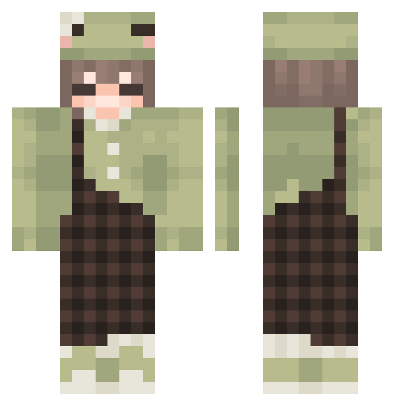 MrCheazy Minecraft skin, front and back view