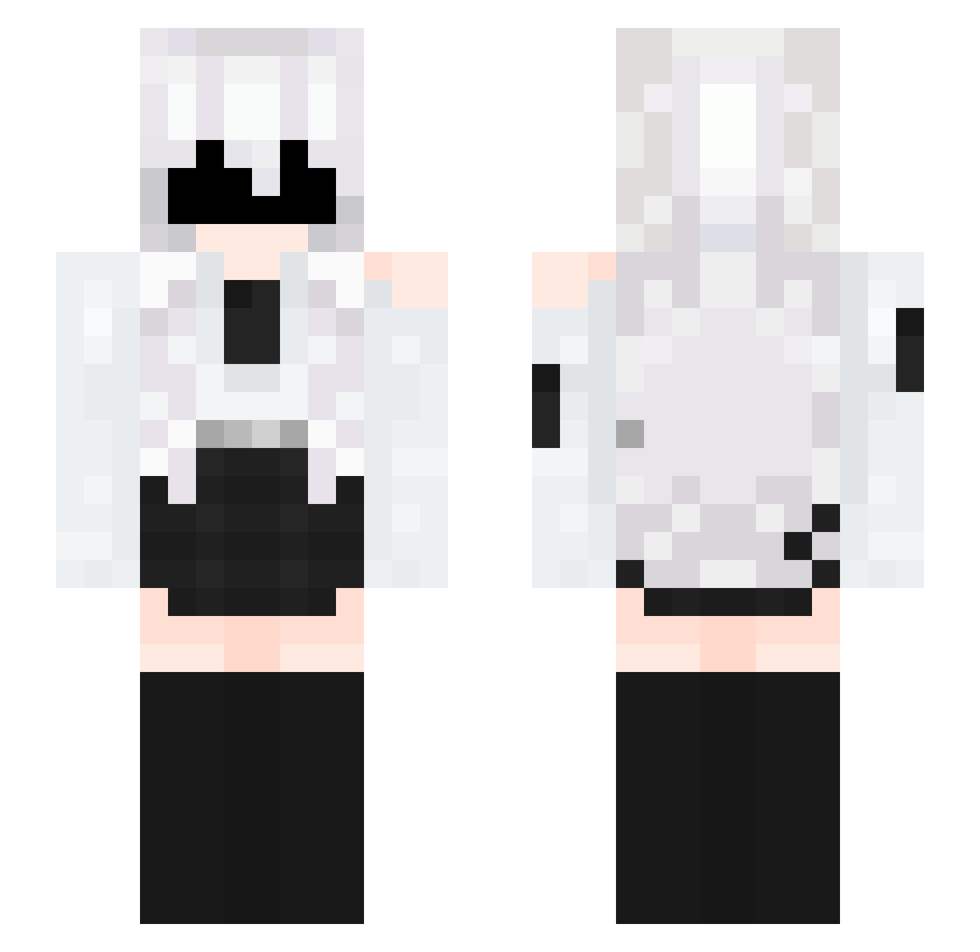 MikaSan704 Minecraft skin, front and back view