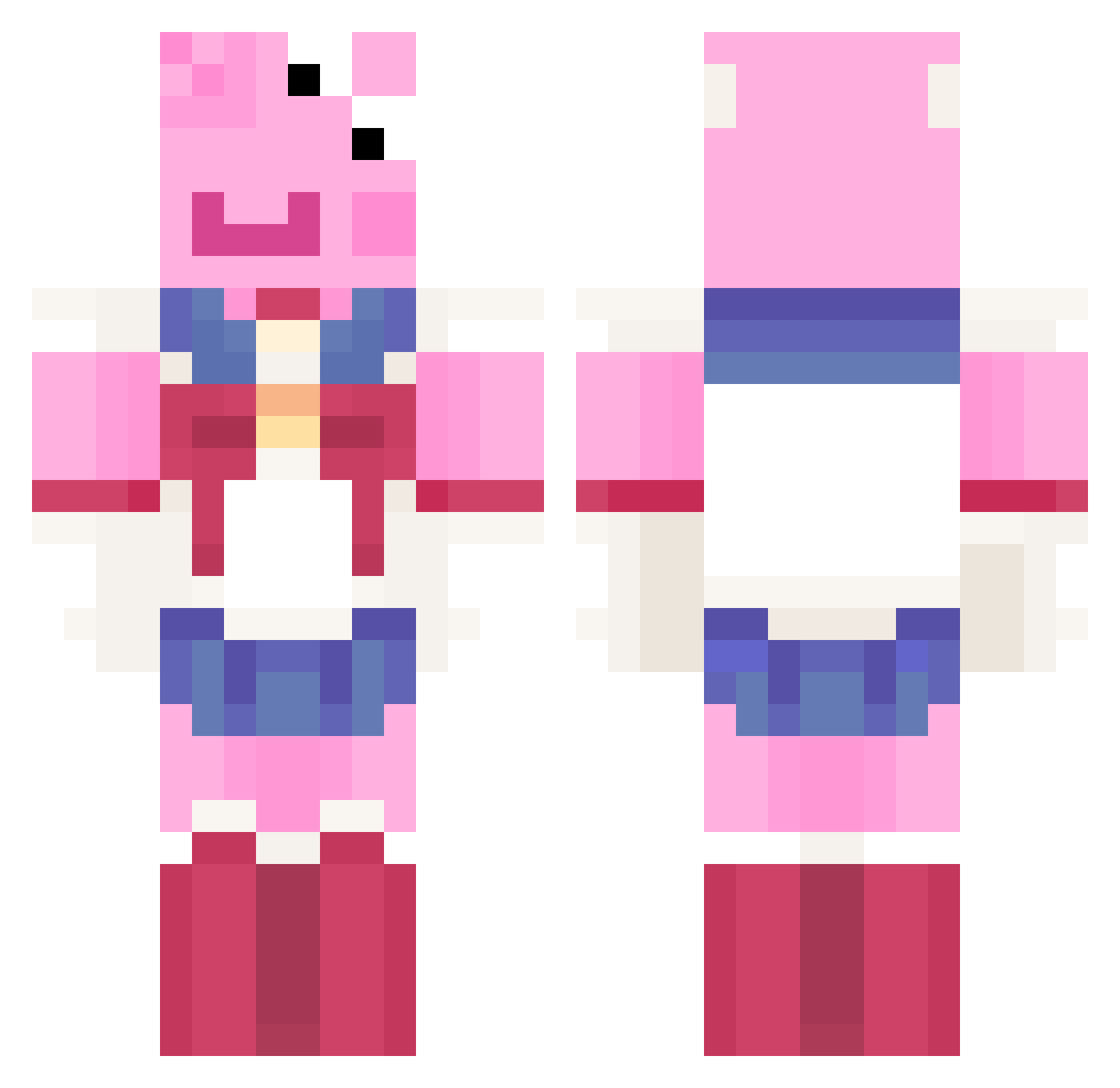 Linguines Minecraft skin, front and back view